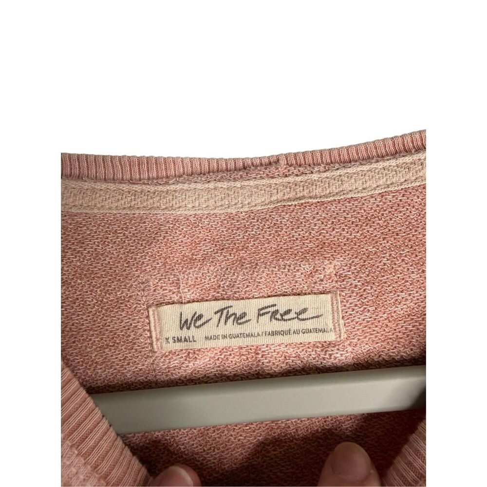 Free People We The Free Pink Mari Muscle Pullover Short Sleeve Oversized Sweatsh - Picture 7 of 8